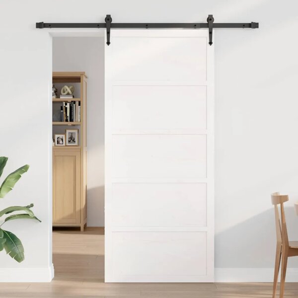 Vrata staje Bijela 80 x 2 5 x 208 cm Masivna borovina - Bijela 80 x 2 5 x 208 cm