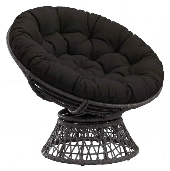 Papasan jastučić VIANEN 100% poliester Crna Ø 100 x 12 cm - Crna 100 x 100 x 12 cm