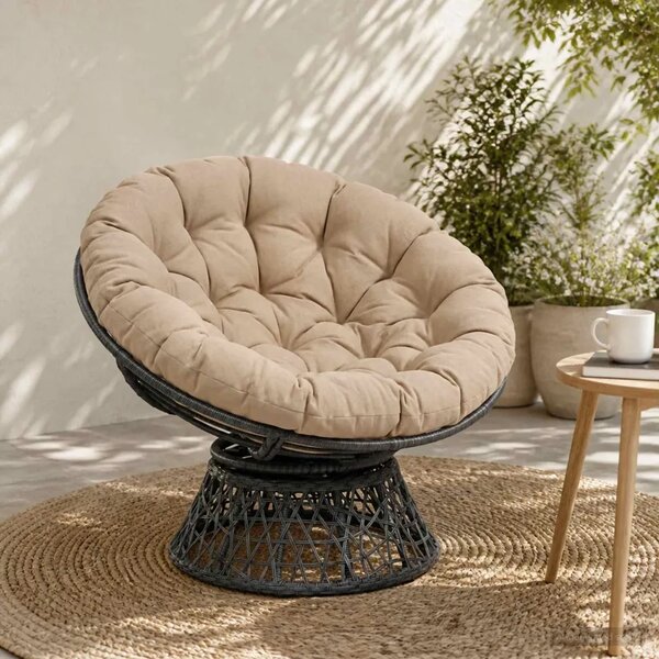 Papasan jastučić VIANEN 100% poliester Pijesak Ø 100 x 12 cm - Pijesak 100 x 100 x 12 cm