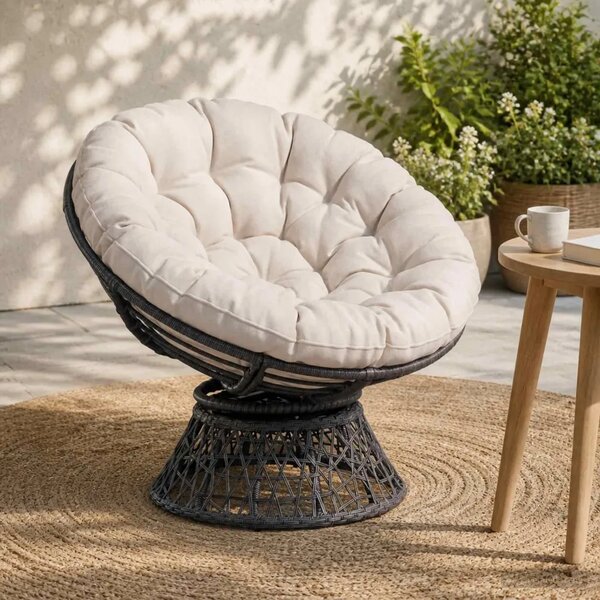 Papasan jastučić VIANEN 100% poliester Bijela Ø 100 x 12 cm - Bijela 100 x 100 x 12 cm