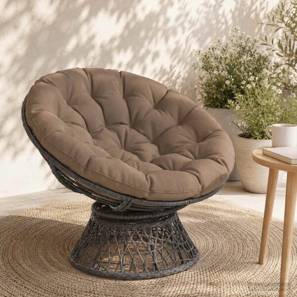 Papasan jastučić VIANEN 100% poliester Sivosmeđa Ø 100 x 12 cm - Sivosmeđa 100 x 100 x 12 cm