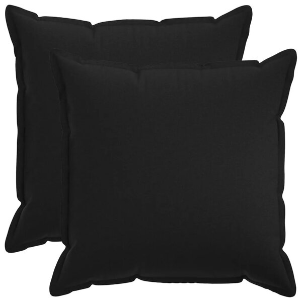 Presvlaka za jastuk 2 pcs HOUTEN Crna 80 x 80 cm Umjetni lan - Crna 80 x 80 cm 2