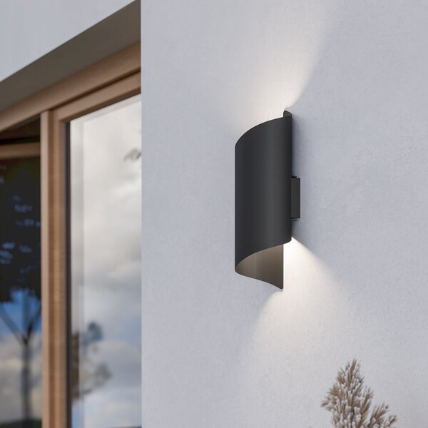 EGLO Montarello vanjska zidna LED svjetiljka, crna, visina 27 cm, metal, Crno, Metal