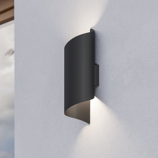 EGLO Montarello vanjska zidna LED svjetiljka, crna, visina 27 cm, metal, Crno, Metal