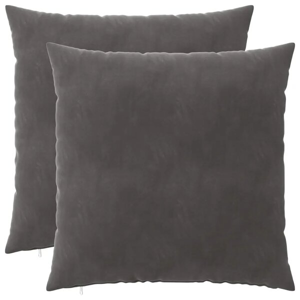 Presvlaka za jastuk 2 pcs HEERLEN Tamnosiva 80 x 80 cm Baršun - Tamnosiva 80 x 80 cm 2