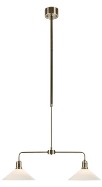 Markslöjd Viseća svjetiljka Vela, antikni mesing, 2 žarulje, staklo, duljina 75 cm, prigušiva, Bronca / stari mesing, Dnevni boravak/blagovaonica, Staklo