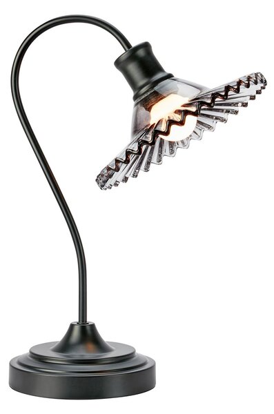 Markslöjd Stolna lampa Nova, crna, dimljeno staklo, visina 41,5 cm, E27, Crno, Dnevni boravak/blagovaonica, Metal