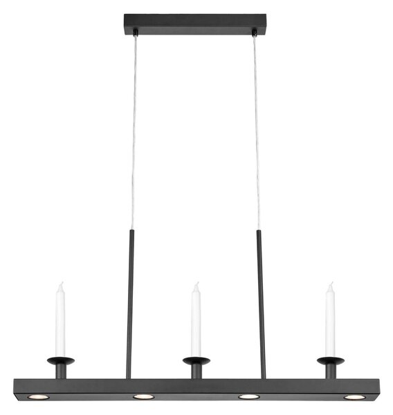 Markslöjd LED viseća svjetiljka za blagovaonicu, crna, duljina 82 cm, željezo,, prigušiva, Crno, Dnevni boravak/blagovaonica, Metal