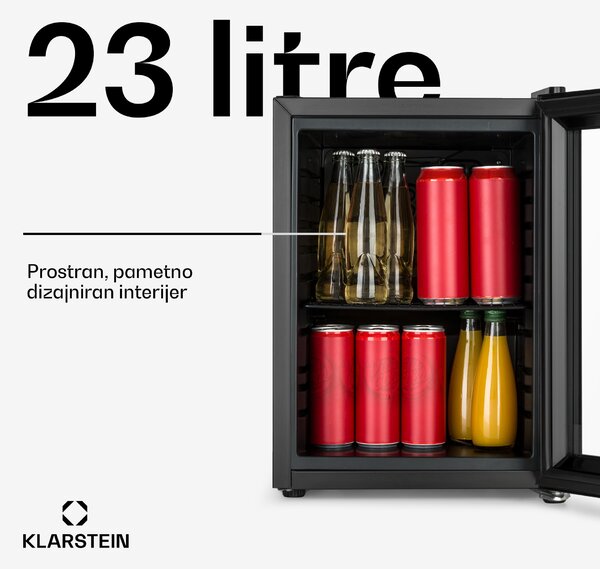 Klarstein Harlem, hladnjak za napitke, F, metalna rešetkasta polica, staklena vrata