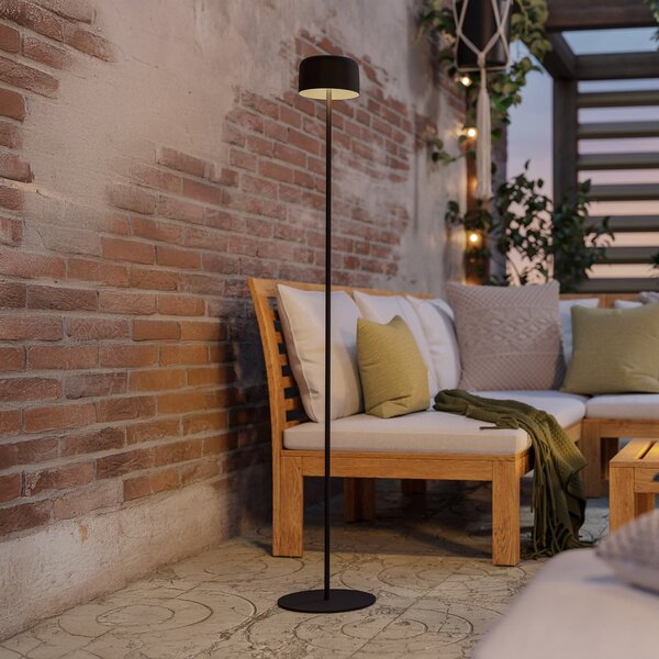 EGLO Roccanova-L solarna LED lampa za terasu, crna, visina 120 cm, Crno, Metal