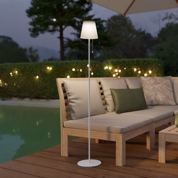 EGLO Scordiano-L Solarna LED lampa za terasu, bijela, visina 120 cm, Bijela, Metal