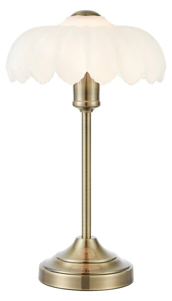 Markslöjd Stolna lampa Kurage, antikni mesing/bijela, staklo, visina 43 cm, E27, Bronca / stari mesing, Dnevni boravak/blagovaonica, Staklo