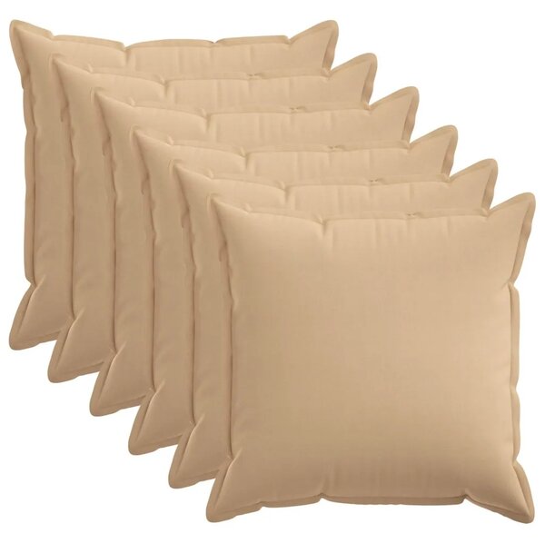 Presvlaka za jastuk 6 pcs HOUTEN Krem 55 x 55 cm Umjetni lan - Krem 55 x 55 cm 6
