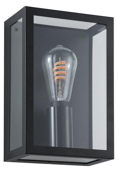 EGLO Alamonte-Z vanjska zidna svjetiljka, crna, visina 26 cm, E27 pametna, Providna, Metal