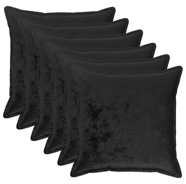 Presvlaka za jastuk 6 pcs HOUTEN Crna 60 x 60 cm Flanel - Crna 60 x 60 cm 6