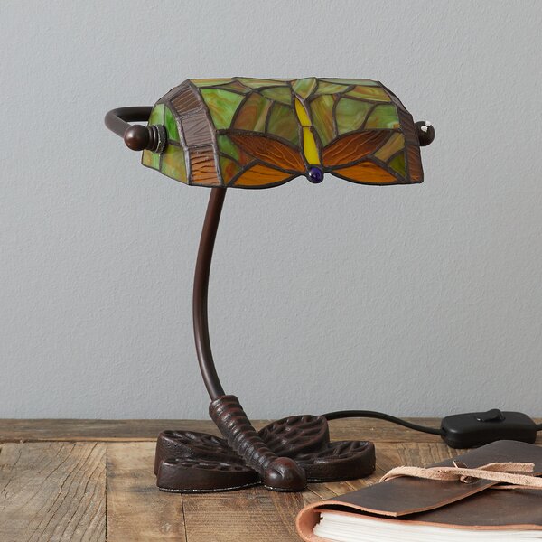 Artistar Poznata stolna lampa DRAGONFLY, ručni rad, Zelena, Dnevni boravak/blagovaonica, Staklo