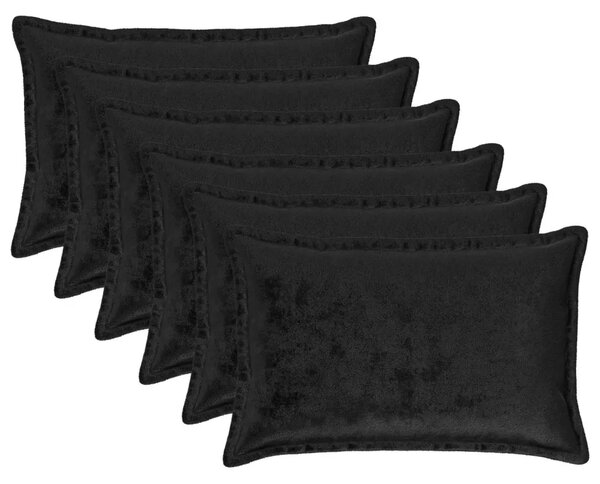 Presvlaka za jastuk 6 pcs HOUTEN Crna 40 x 60 cm Flanel - Crna 40 x 60 cm 6
