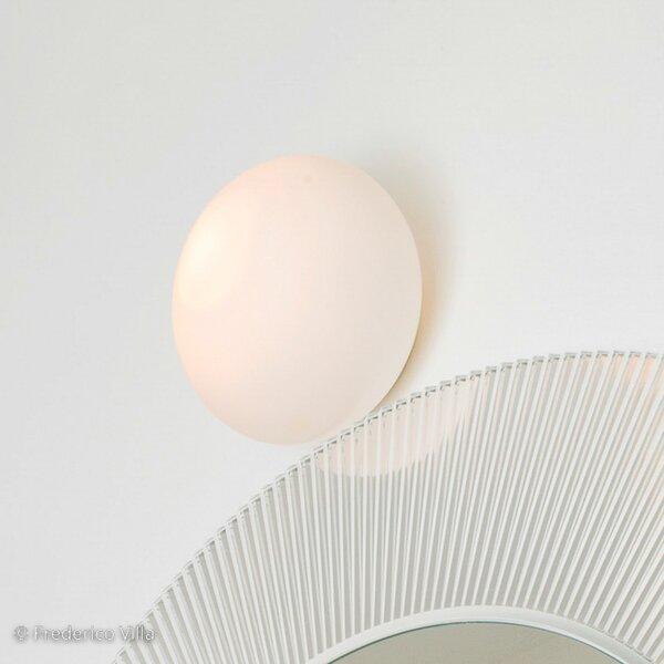 Artemide Zidna svjetiljka Dioscuri, IP65, Ø 25 cm, prigušiva, Bijela, Područje hodnika, Staklo, Metak