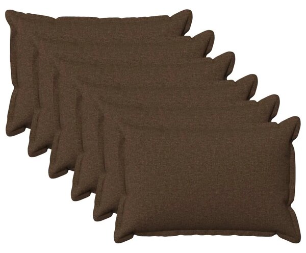 Presvlaka za jastuk 6 pcs HOUTEN Smeđa 50 x 75 cm Umjetni lan - Smeđa 50 x 75 cm 6