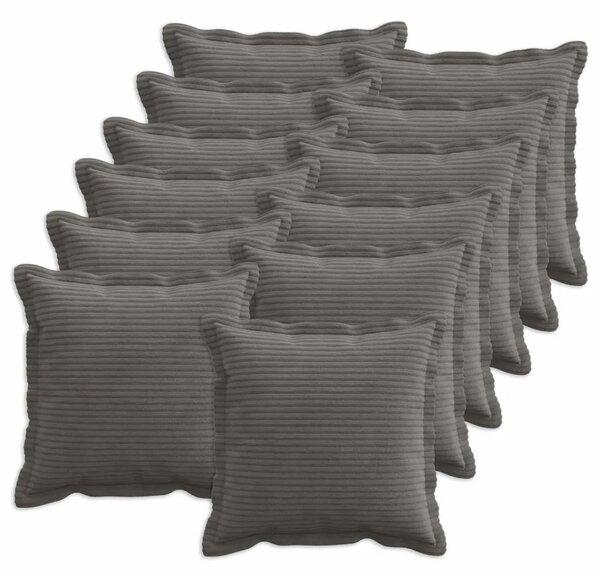 Presvlaka za jastuk 12 kom. HOUTEN Tamnosiva 45 x 45 cm Kord - Tamnosiva 45 x 45 cm 12