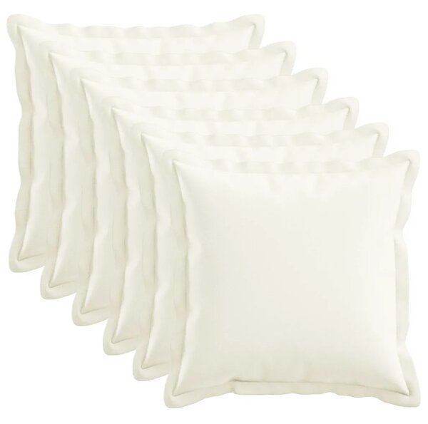 Presvlaka za jastuk 6 pcs HOUTEN Bijela 45 x 45 cm Umjetni lan - Bijela 45 x 45 cm 6