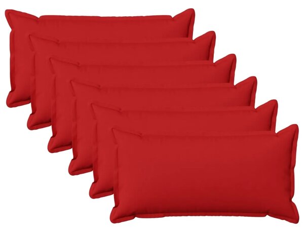 Presvlaka za jastuk 6 pcs HOUTEN Crvena 40 x 80 cm Umjetni lan - Crvena 40 x 80 cm 6