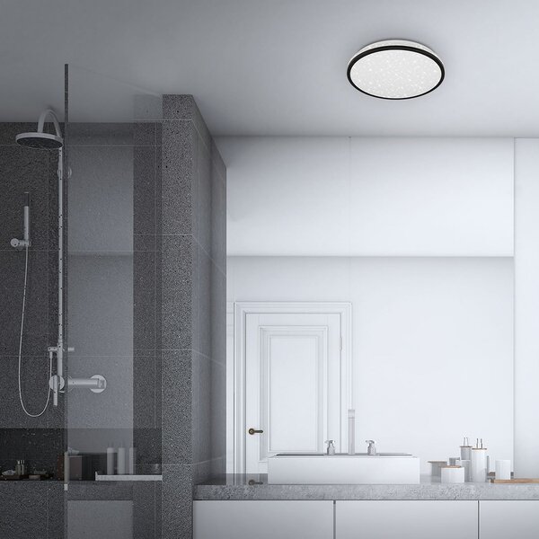 Briloner LED stropna svjetiljka 3403-015, sa zvjezdastim ukrasom, 4.000K, Bijela, kupaonica, Plastika