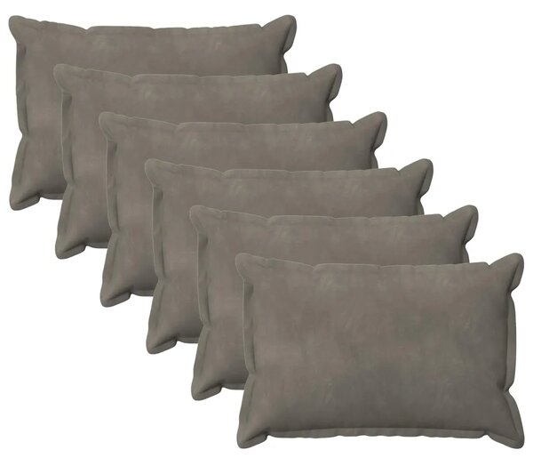 Presvlaka za jastuk 6 pcs HOUTEN Svjetlosiva 30 x 50 cm Baršun - Svjetlosiva 30 x 50 cm 6