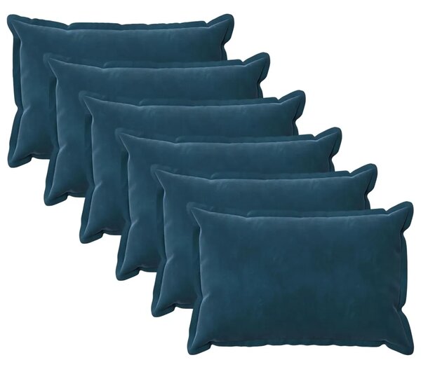 Presvlaka za jastuk 6 pcs HOUTEN Plava 30 x 50 cm Baršun - Plava 30 x 50 cm 6