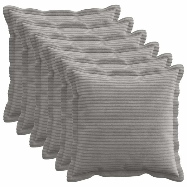 Presvlaka za jastuk 6 kom. HOUTEN Svjetlosiva 35 x 35 cm Kord - Svjetlosiva 35 x 35 cm 6