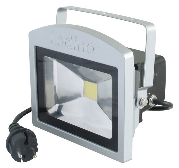 Ledino Benrath 20NB LED reflektor na baterije, rasvjeta za nuždu, visina 19 cm, Sivo, Aluminij