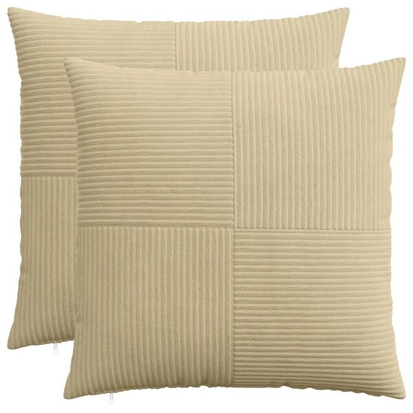Presvlaka za jastuk 2 pcs ALMELO Siva zelena 60 x 60 cm Kord - Svijetlo zelena siva 60 x 60 cm 2