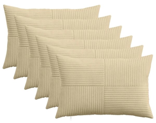 Presvlaka za jastuk 6 pcs ALMELO Siva zelena 30 x 50 cm Kord - Svijetlo zelena siva 30 x 50 cm 6