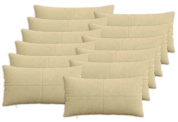 Presvlaka za jastuk 12 pcs ALMELO Siva zelena 40 x 80 cm Kord - Svijetlo zelena siva 40 x 80 cm 12
