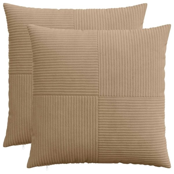 Presvlaka za jastuk 2 pcs ALMELO Smeđa 55 x 55 cm Kord - Smeđa 55 x 55 cm 2
