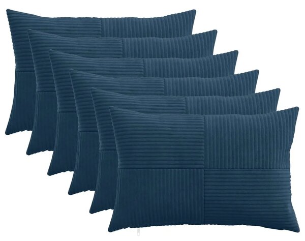 Presvlaka za jastuk 6 pcs ALMELO Mornarsko plava 40 x 60 cm - Modra 40 x 60 cm 6