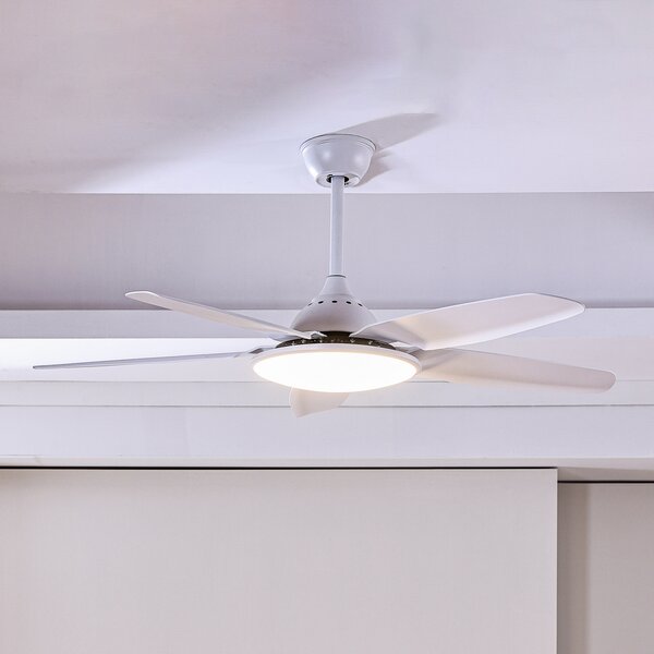 Lucande Divian LED stropni ventilator, bijeli, DC, tih, CCT, Bijela, Dnevni boravak/blagovaonica, Metal