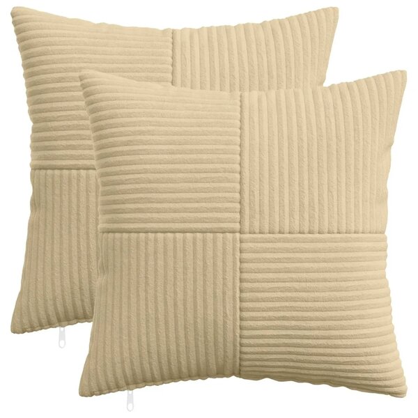 Presvlaka za jastuk 2 pcs ALMELO Siva zelena 30 x 30 cm Kord - Svijetlo zelena siva 30 x 30 cm 2