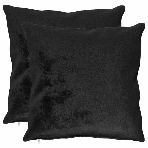 Presvlaka za jastuk 2 pcs HEERLEN Crna 70 x 70 cm Flanel - Crna 70 x 70 cm 2