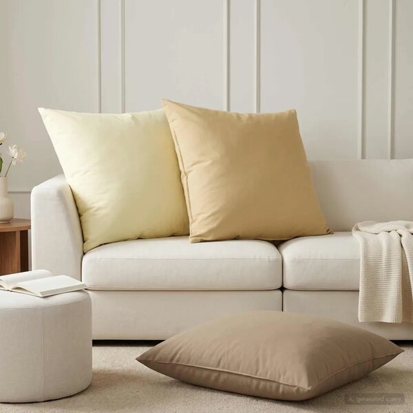 Presvlaka za jastuk 2 pcs HEERLEN Bež 80 x 80 cm Poliester - Bež 80 x 80 cm 2