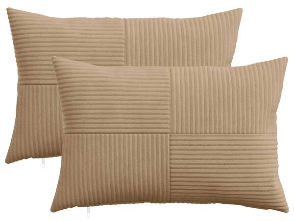 Presvlaka za jastuk 2 pcs ALMELO Smeđa 30 x 50 cm Kord - Smeđa 30 x 50 cm 2