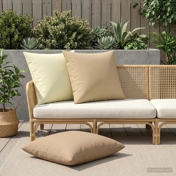 Presvlaka za jastuk 2 pcs HEERLEN Bež 80 x 80 cm Poliester - Bež 80 x 80 cm 2