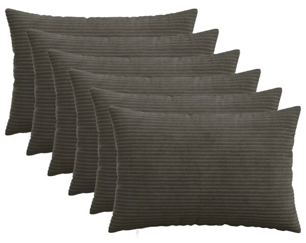 Presvlaka za jastuk 6 pcs HEERLEN Antracit 50 x 80 cm Kord - Antracit 50 x 80 cm 6