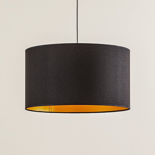 Euluna Viseća lampa Roller, crna/zlatna, Ø 45 cm, prigušiva, Crno, Dnevni boravak/blagovaonica, Tkanina / tekstil