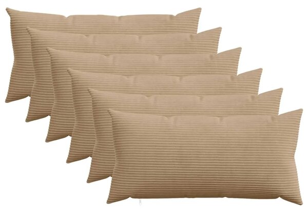 Presvlaka za jastuk 6 pcs HEERLEN Smeđa 40 x 70 cm Kord - Smeđa 40 x 70 cm 6
