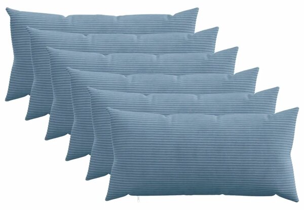 Presvlaka za jastuk 6 pcs HEERLEN Plava 40 x 70 cm Kord - Plava 40 x 70 cm 6