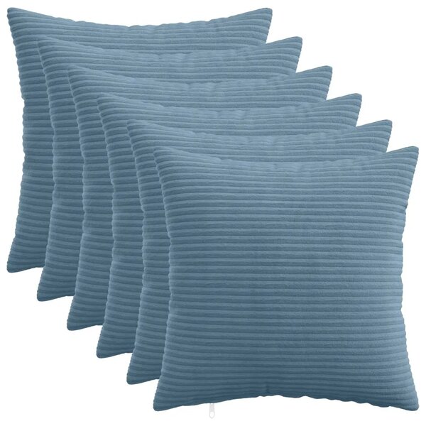 Presvlaka za jastuk 6 pcs HEERLEN Plava 30 x 30 cm Kord - Plava 30 x 30 cm 6