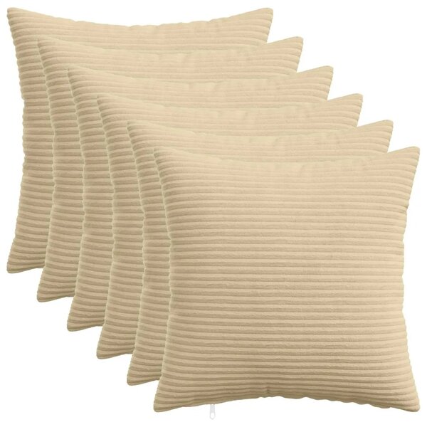 Presvlaka za jastuk 6 kom. HEERLEN Siva zelena 30 x 30 cm Kord - Svijetlo zelena siva 30 x 30 cm 6