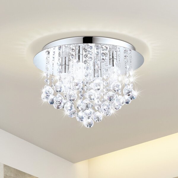 EGLO Almonte LED stropna svjetiljka s ovjesom, 35 cm, Metalik, Dnevni boravak/blagovaonica, Kristal