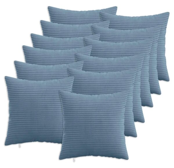 Presvlaka za jastuk 12 pcs HEERLEN Plava 40 x 40 cm Kord - Plava 40 x 40 cm 12